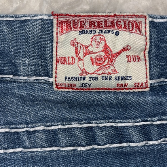 True Religion 🧲 Joey Low-Rise Distressed Thick Stitch Jeans, Size 27 - Picture 10 of 16